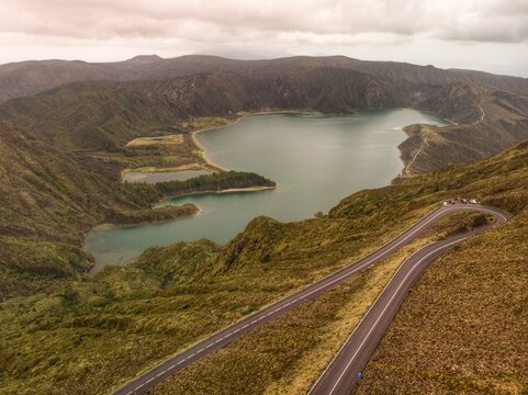 Aerial View Of The Hairpin Turn In The Hill