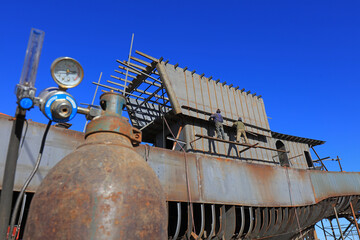 Steel vessels under construction