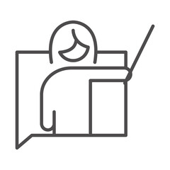 Obraz premium teach school and education female teacher class lesson line style icon