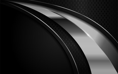 Creative luxury black and silver lines background design. Graphic design template.