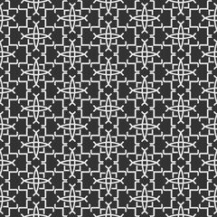 Black and white abstract background. Monochrome seamless pattern  for fabric, tile, interior design or wallpaper. Vector background image