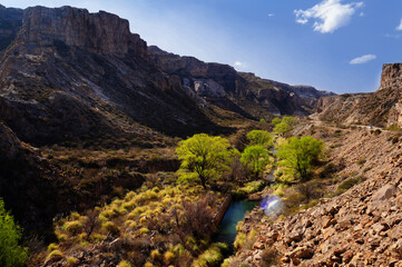 Landscape of El Atuel canyon, Mendoza, Argentina.