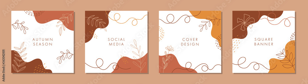 Poster trendy abstract square template with colorful concept. able to use for social media posts, mobile ap