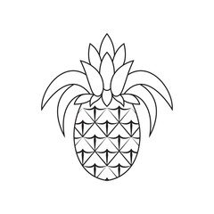 pineapple outline vector logo black color