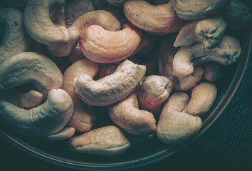 Close up Cashew nuts; Food Background