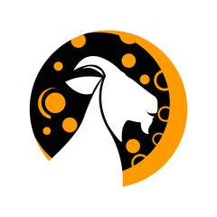 The Goat On The Moon Silhouette Logo 2