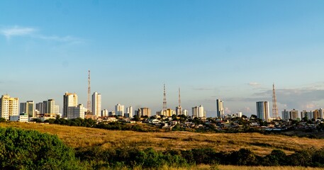 Fototapeta na wymiar Urban skyline in Brazil during sunset