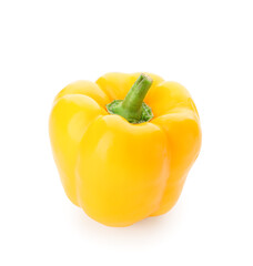 Yellow bell pepper on white background