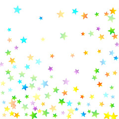 Rainbow Festive Confetti. Carnival Star Falling.