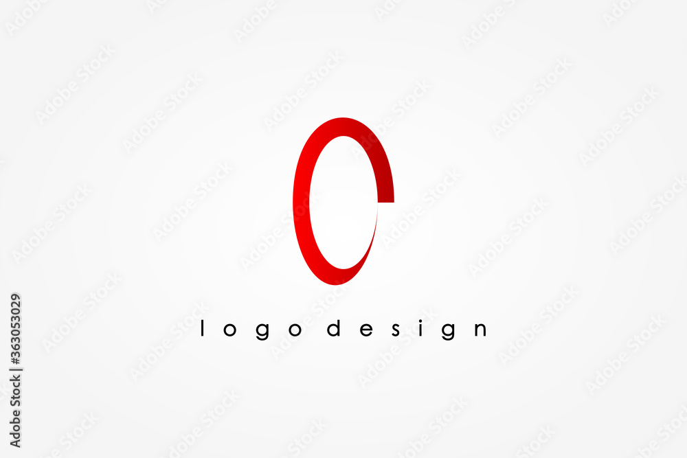 Poster abstract initial letter o logo. red circular wave style isolated on white background. usable for bus