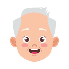 happy old grandfather avatar character