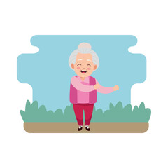 cute happy grandmother avatar character