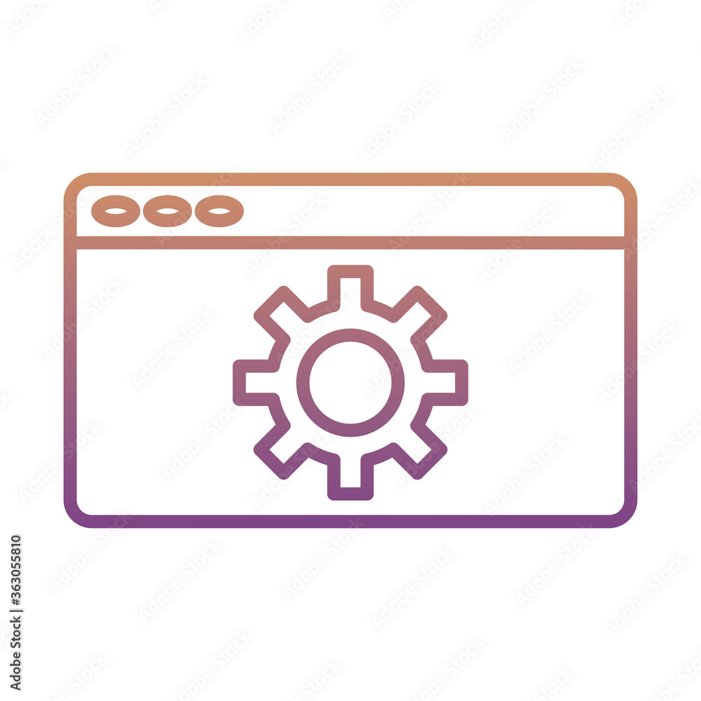 Poster gear machine work in webpage template gradient line style icon