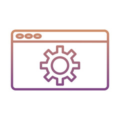 gear machine work in webpage template gradient line style icon