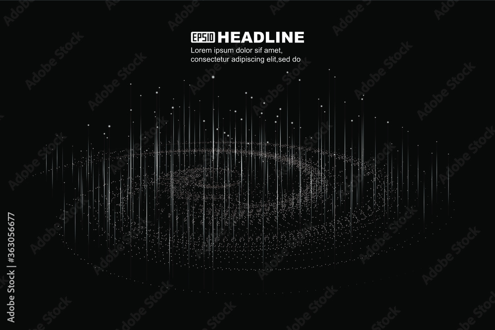 Poster dot line particle vortex, internet technology big data background.