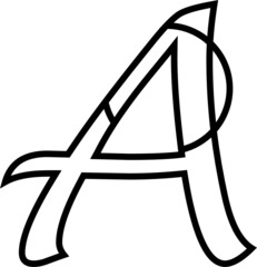 illustration of letter a alphabet logo vector