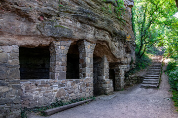 Monks  old stone building in Hungary