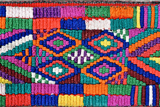 Diamond motif on faja (sash) from Nebaj, Guatemala