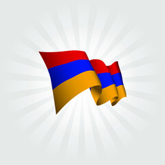 Waving flag of Chad isolated on sunburst background. vector illustration EPS 10