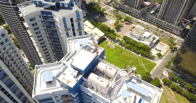 Looking down on condominium in BGC Philippines 4k