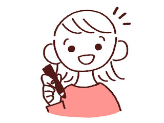 問題を解く若い女性　