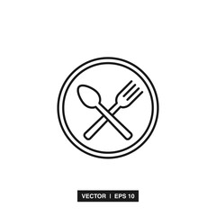 Fork spoon restaurant food icon