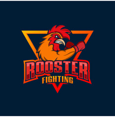 rooster fighting logo design