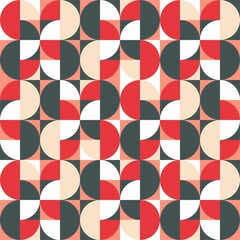 Beautiful of Colorful Semi Circle and Quarter Circle, Repeated, Abstract, Illustrator Pattern Wallpaper. Image for Printing on Paper, Wallpaper or Background, Covers, Fabrics