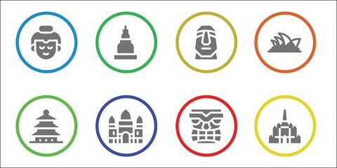 Modern Simple Set of statue Vector filled Icons