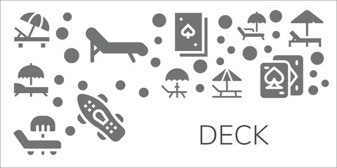 Fototapeta premium Modern Simple Set of deck Vector filled Icons