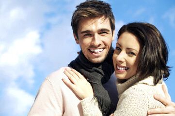 Couple smiling at the camera