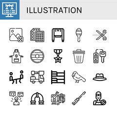 illustration simple icons set