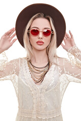 red fashion sunglasses
