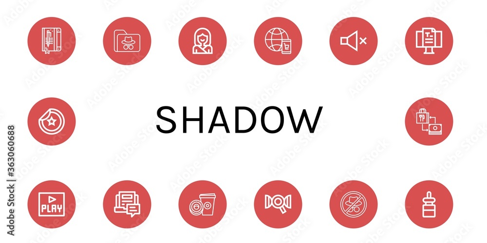 Wall mural set of shadow icons