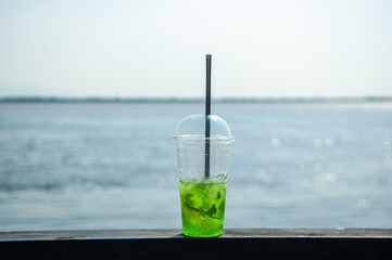 mojito cocktail on the beach