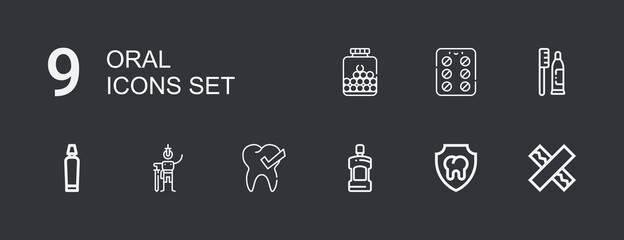 Editable 9 oral icons for web and mobile