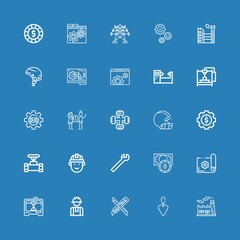 Editable 25 engineering icons for web and mobile