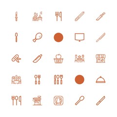 Editable 25 dining icons for web and mobile