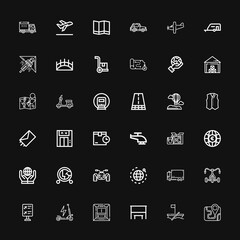 Editable 36 transport icons for web and mobile