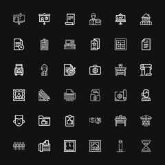 Editable 36 office icons for web and mobile