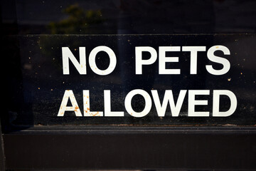 No Pets Allowed Signage Closeup