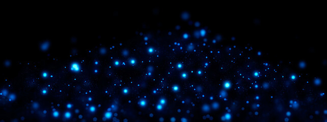 宇宙空間に輝く無数の青い星