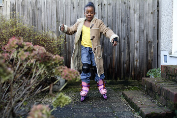 Girl inline skating