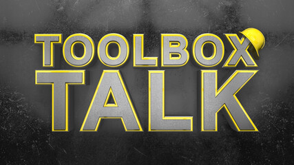 Toolbox Talks safety meeting related to workplace hazards and safe work practices - 3D Illustration Render