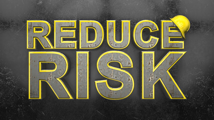 Reduce risk workplace health and safety of people at work title - 3D Illustration Render