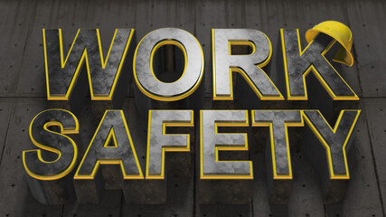 Work safety title health and safety (WHS) (HSE) (OSH) of people in the workplace - 3D Illustration Render