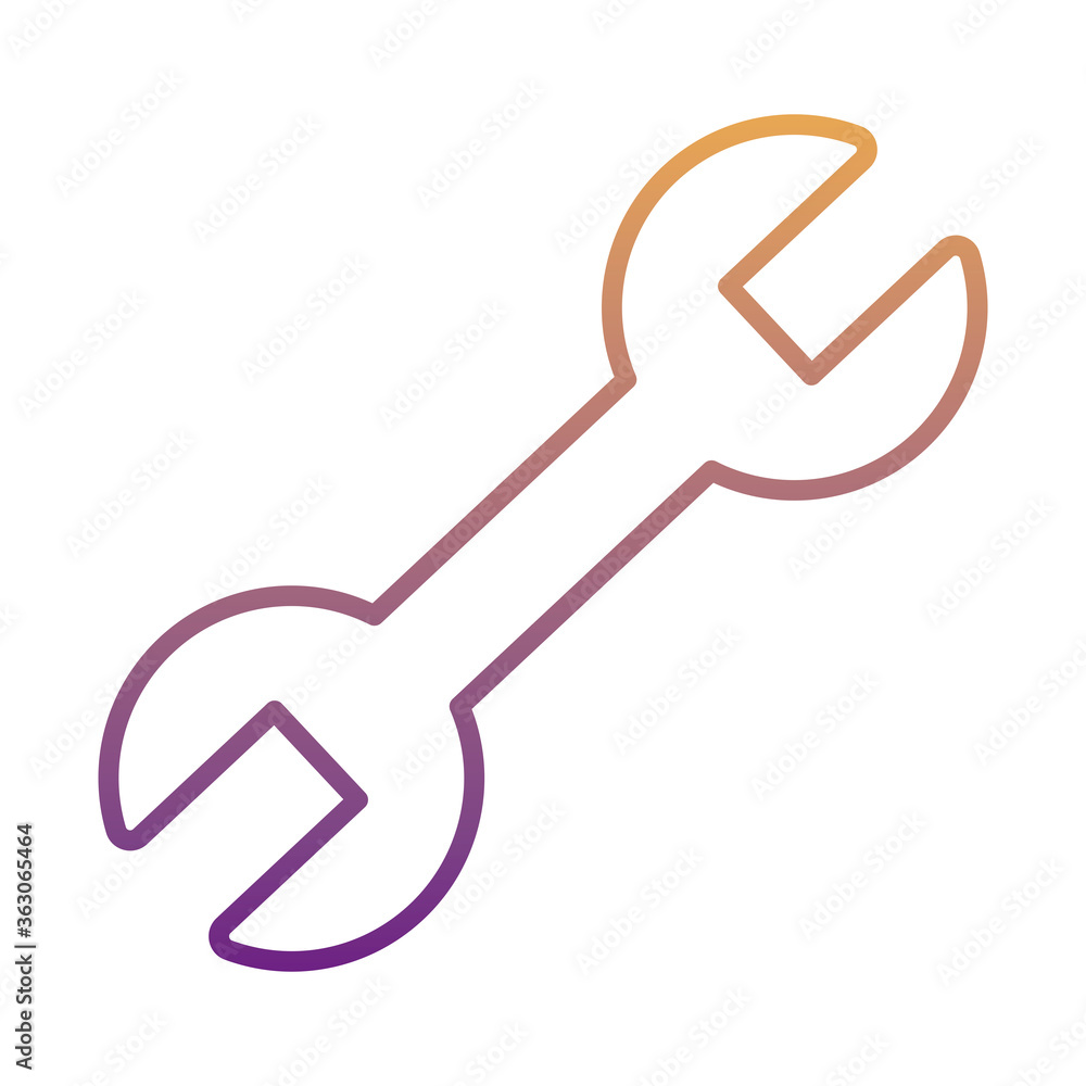 Poster wrench key tool gradient line style icon