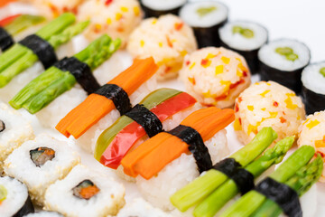 Sushi Mix on White background