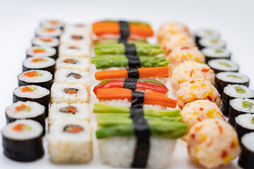 Sushi Mix on White background
