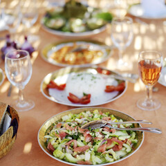Table set for meal